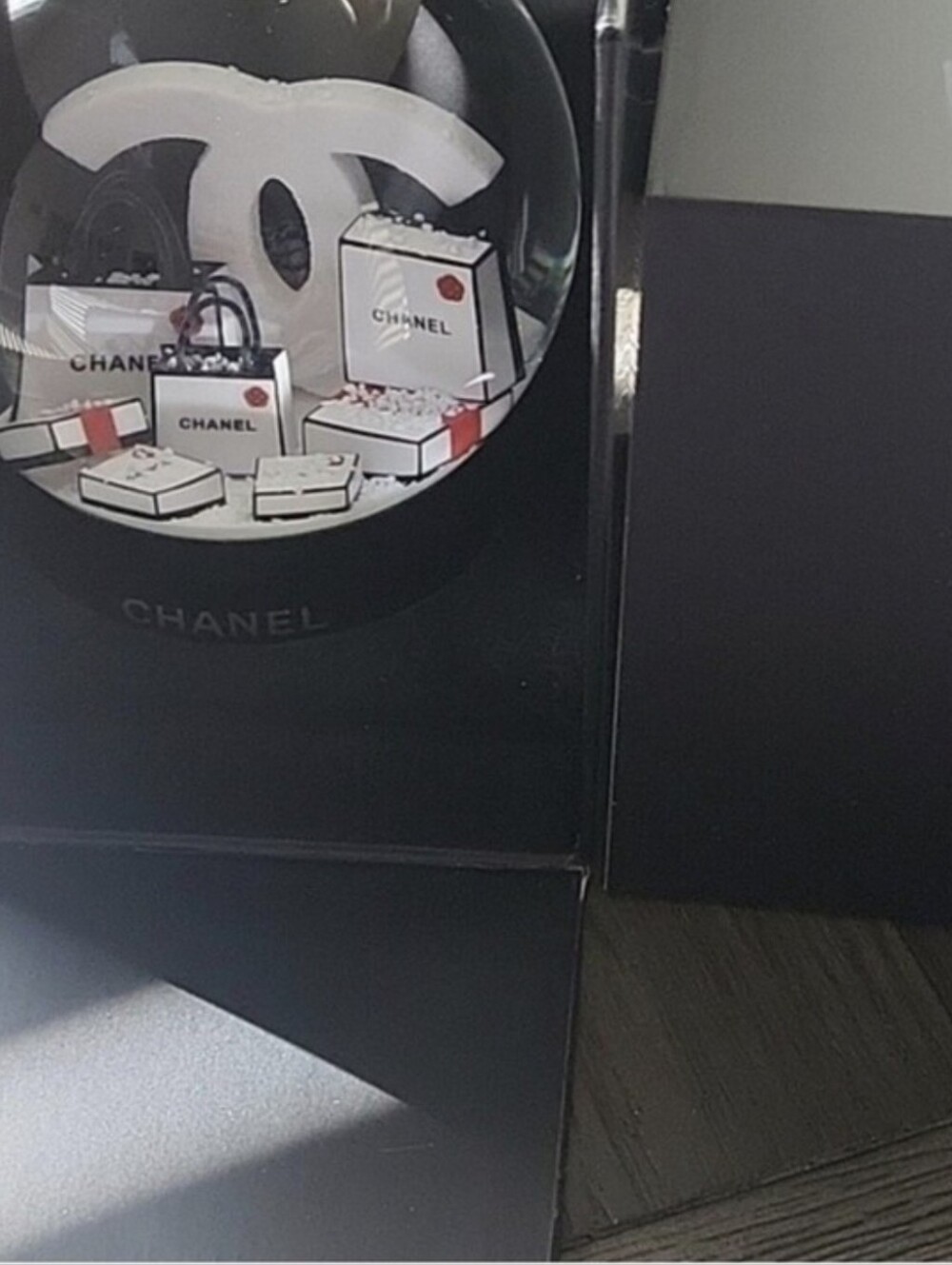 CHANEL Decorative Snow Globe with Mini Boxes - Black & White